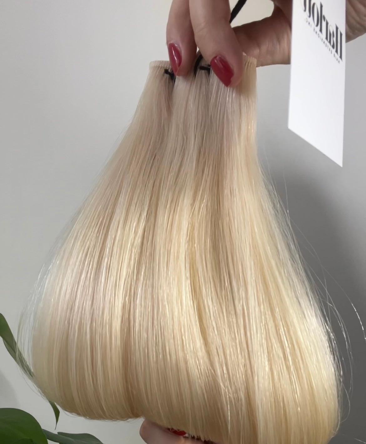 Vanilla Cream bright creamy blonde hair extensions by Harlow Hair